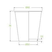 Pack 50pcs 230ml / 6oz (80mm) White Single Wall