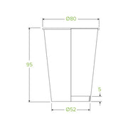 Pack 50pcs 280ml / 8oz (80mm) White Single Wall