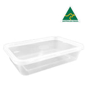 Pack of 50pcs 500ml RECTANGLE Plastic Containers WITH LIDS