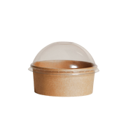 PET Domed Lids For Round Kraft Containers