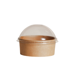 PET Domed Lids For Round Kraft Containers