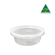 Pack of 50pcs 220ml ROUND Plastic Containers WITH LIDS