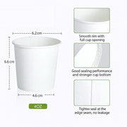 Pack 50pcs 120ml / 4oz (63mm) White Single Wall