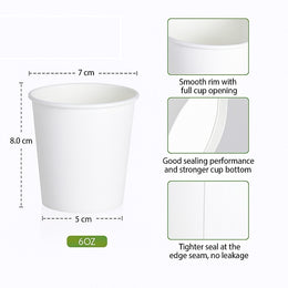 Pack 50pcs 230ml / 6oz (80mm) White Single Wall