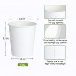 Pack 50pcs 280ml / 8oz (80mm) White Single Wall