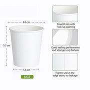 Pack 50pcs 280ml / 8oz (80mm) White Single Wall