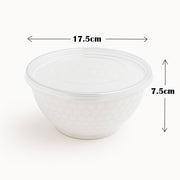 Pack 50pcs 1050ml White Noodle Bowls with Lids