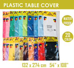 1 Heavy Duty Plastic Table Cover 54"X108” (137x274cm)