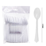 Pack 50pcs White Spoons – Reusable