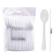 Pack 50pcs White Spoons – Reusable