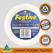 Pack 50pcs 10″ (260mm) Reusable Plates