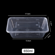 Pack of 50pcs 650ml RECTANGLE Plastic Containers WITH LIDS