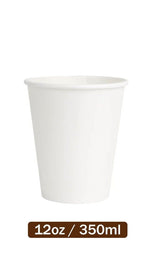 Pack 50pcs 350ml / 12oz (80mm) White Single Wall