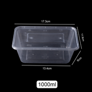 Pack of 50pcs 1000ml RECTANGLE Plastic Containers WITH LIDS