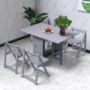 Dining Table and 4 Chairs Folding Kitchen Table Dining Set Space Saving