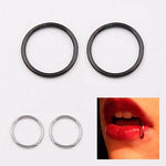 Titanium Nose Lip Ear Septum Seamless Segment Clicker Ring Hoop Earrings Sleeper