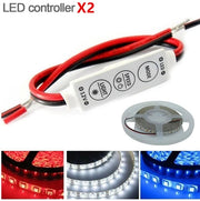 Mini 12V LED Strip Light Dimmer Controller with On Off Switch 2PCS