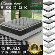 Dream Lover Mattress Queen Double King Single Bed Memory Foam Pocket Spring size