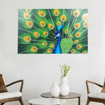 Modern Abstract Oil Painting On Canvas Hand Painted Home Decor Framed Peacock