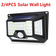 2/4pcs Outdoor Solar Wall Light Body Sensor Lamp 66LED Garden Yard Waterproof