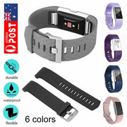 For Fitbit Charge 2 Wristband Silicone Watch Wrist Sports Band Strap AU