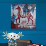 Framed Hand Painted Oil Painting On Canvas Home Decor Animal Art Red Horse