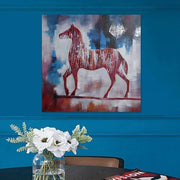 Framed Hand Painted Oil Painting On Canvas Home Decor Animal Art Red Horse