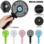 Mini Portable Hand-held Desk Fan Cooling Cooler USB Air Rechargeable Conditioner