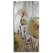 Modern Abstract Oil Painting Hand-painted Art Wall Decor On Canvas Framed Lotus