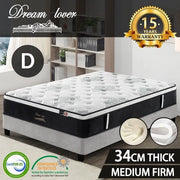 DOUBLE Mattress *9 Zone Pocket Spring Mattress Latex Foam EuroTop *DREAM LOVER