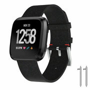 Black Replacement Band For Fitbit Versa Fabric Watch Sports Strap Wristband
