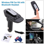 Wireless Bluetooth Headset FM Transmitter MP3 Wireless Adapter Car Kit Supp AU