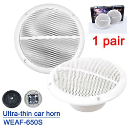 2x 6.5 inch 2 Way 15 W Marine Full Range Flush Mount Speakers For Boat ATV UTV